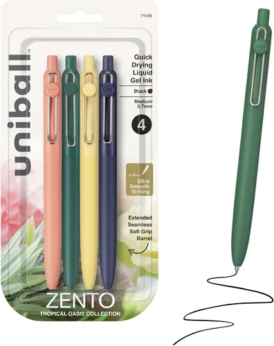 Vista 17 de Uniball™ Zento - Bolígrafos de gel, tinta negra, punta media de 0.03 in Bohemio
