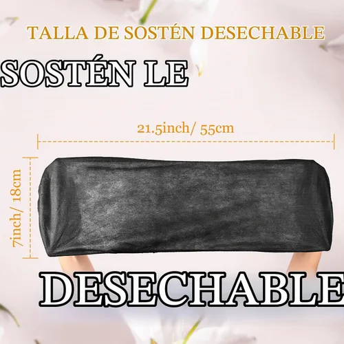 Vista 4 de Geyoga 100 piezas de sujetadores desechables no tejidos para mujer, ropa interior desechable para spa, paquete individual
