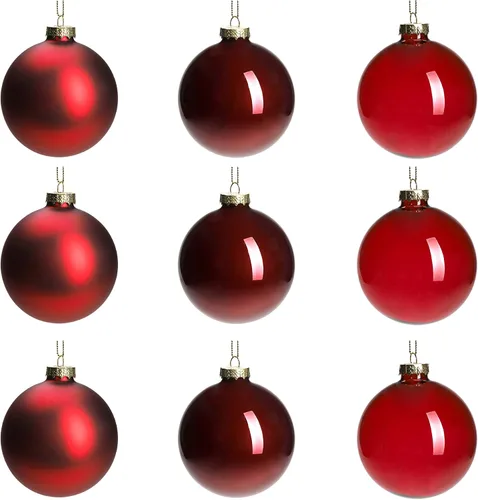 Vista 20 de DN DECONATION Adornos de Navidad de cristal negro, bolas de Navidad colgantes de 3.15 pulgadas para decoración del árbol de Navidad, juego de 9