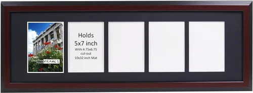 Vista 35 de Creative Picture Frames Marco de Fotos Negro con 2 Aberturas de Vidrio que Contiene Fotografías de 5 por 7 Pulgadas con Paspartú Negro de 10X12