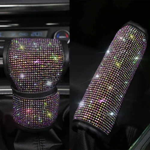 Vista 8 de 2 piezas de almohadillas para cinturón de seguridad con cristal brillante, fundas para cinturón de seguridad de coche con brillo, accesorios