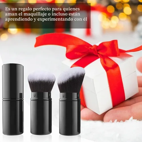 Vista 8 de Brochas de maquillaje retráctiles, paquete de 2 brochas de maquillaje de Negro