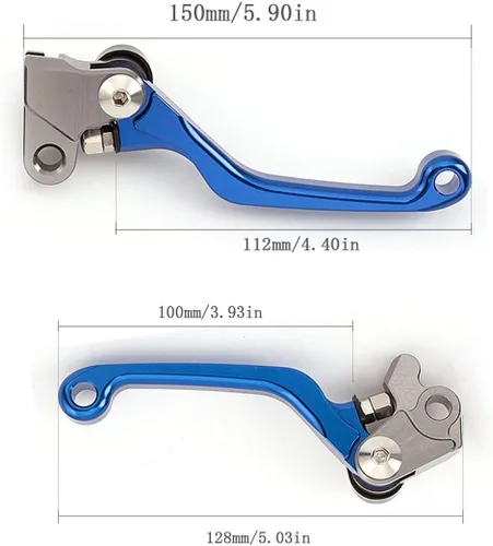 Vista 4 de Krace Juego de palancas de freno y embrague CNC para motocicleta todo terreno, compatible con Yamaha YZ65 2018, con agarres de goma de 22 mm de 7/8