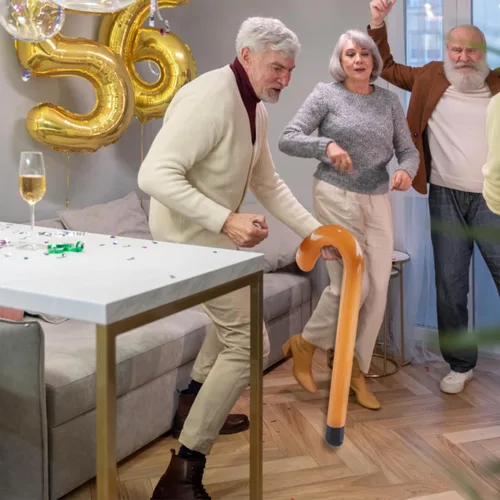 Vista 4 de 4E's Novelty Bastón inflable de anciano – Bastón inflable con muleta de bastón inflable, disfraz de anciano para el día de la escuela, accesorios