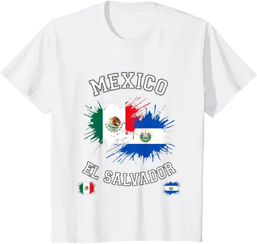 Vista 72 de Camiseta de recuerdo de la bandera vintage de El Salvador de México