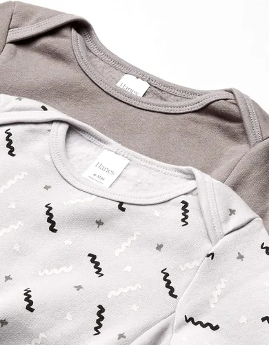 Vista 2 de Hanes - Sudadera para bebé sin botones de punto Flexy para bebé paquete de 2 Patrón gris clarogris oscuro sólido