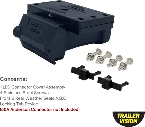 Vista 8 de Trailer Vision Cajas de Batería de 50A Conector Rápido Cubierta Protectora de Montaje Compatible con Calibre 6-12 AWG Ensamblaje de Enchufe Anderson