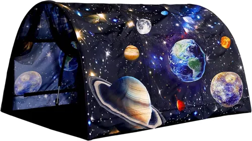 Vista 7 de Tienda de campaña para niños Lucky castle Bed Tent plegable casa de juegos para niños, tiendas de campaña para niñas y niños, toldo para dormir