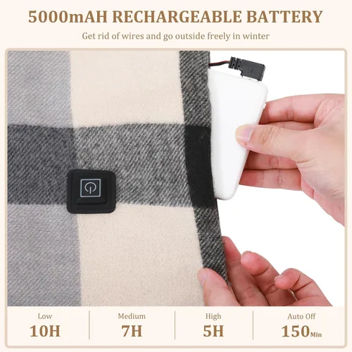 Vista 4 de LINGSFIRE - Bufanda térmica para mujeres y hombres, bufanda térmica eléctrica recargable, almohadilla térmica para el cuello, portátil, funciona
