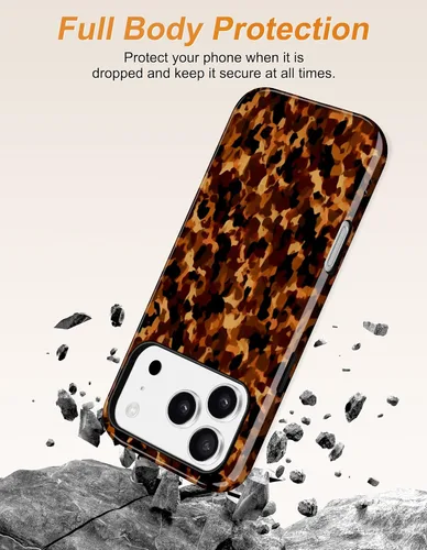 Vista 108 de Jusy Funda compatible con MagSafe con estampado de caparazón de tortuga marrón para iPhone 7/8/SE, cubierta protectora de TPU suave magnética