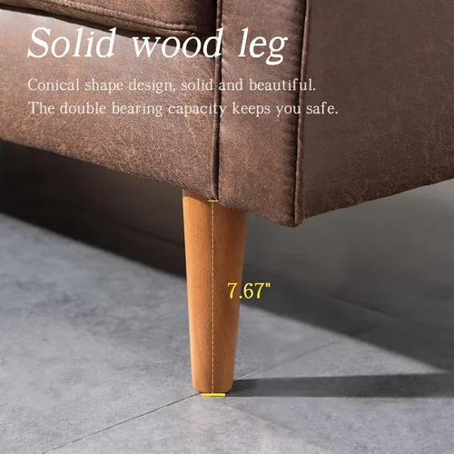 Vista 8 de HOOOWOOO Sofá modular pequeño de 83 pulgadas, moderno sofá modular en forma de L con diván izquierdo para sala de estar pequeña, apartamento, gamuza