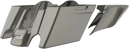 Vista 59 de Cubiertas laterales de alforjas estiradas para motocicleta, extensión extendida para Harley Touring 2014+ - Whisky ámbar Amber Whiskey