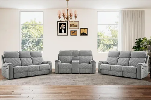 Vista 31 de HAOMARKETS Silla reclinable eléctrica para adultos con puerto USB, sofás reclinables eléctricos de tela suave con portavasos de metal, sillas