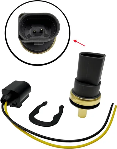 Vista 3 de Sensor de temperatura del refrigerante del motor con arnés de conector Pigtail 06A919501 Compatible con A3 A4 A6 A8 Quattro Q7 Beetle Eo-s GTI