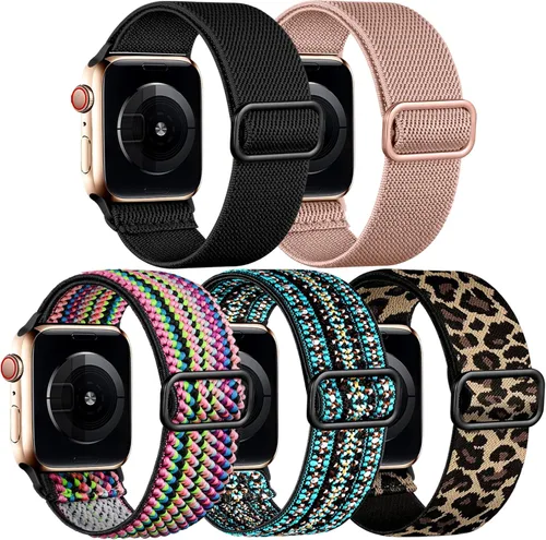 Vista 13 de Easuny Bandas elásticas bohemias compatibles con Apple Watch de 1.5 pulgadas, 1.57 pulgadas, 1.65 pulgadas y de 1.73 pulgadas para mujeres, hombres