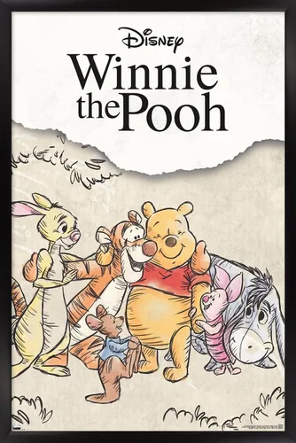 Vista 11 de Trends International Disney Winnie The Pooh - Póster de pared con dibujo grupal, 34 pulgadas de largo x 22.4 pulgadas, versión enmarcada en madera