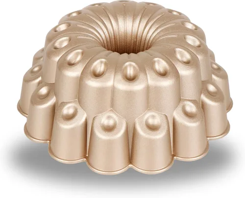 Vista 16 de Baker's Secret Molde estriado antiadherente para pasteles, moldes de aluminio fundido resistente para hornear pasteles, 2 capas de revestimiento