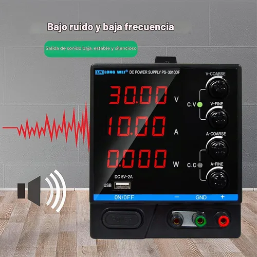 Vista 5 de Fuente de alimentación de CC variable, fuente de alimentación de banco de CC regulada de conmutación ajustable de 30 V 10 A con pantalla