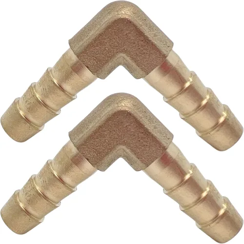 Vista 9 de 2 piezas de acoplador de manguera de latón con púas 1/2" x 1/2" de 90 grados con conector de codo angular derecho por CX WONDERLAND