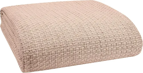 Vista 8 de Manta para cama 100% algodón, transpirable, tamaño individual, cobija térmica de algodón, perfecta para cubrir cualquier cama en cualquier
