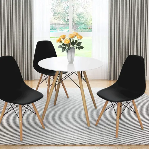 Vista 2 de GOFLAME DSW - Sillas de comedor, sillas de plástico con patas de madera, sillas sin brazos de estilo moderno para sala de estar, cocina, dormitorio