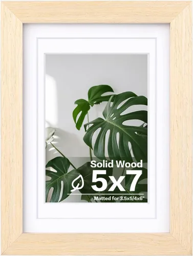 Vista 217 de Egofine - Portarretratos de 4 x 6 pulgadas, de madera maciza con plexiglás, para fotos de 3.5 x 5 con paspartú o de 4 x 6 sin paspartú, para colocar