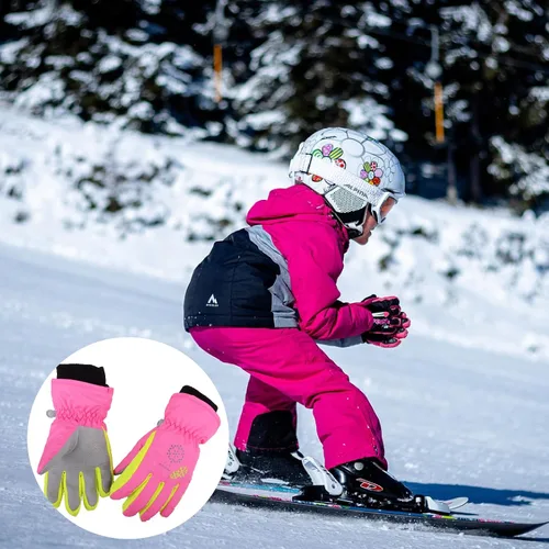 Vista 7 de JEELAD Guantes de nieve para niños, guantes de esquí de invierno, guantes de snowboard para niños y niñas, guantes de nieve de invierno