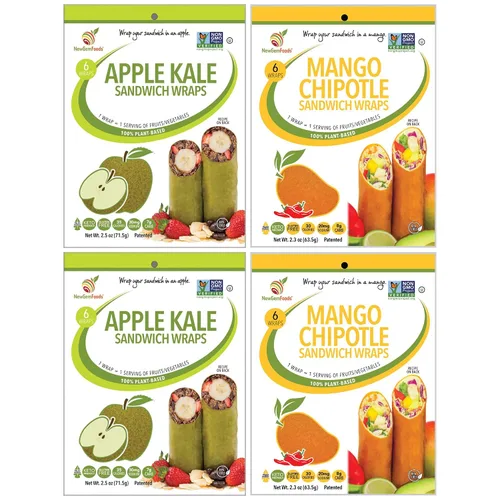 Vista 11 de Apple Kale Sandwich Wraps (Two-Pack) – Gluten-Free, Low-Calorie Wraps Made with Real Fruits & Vegetables – Plant-Based, Non-GMO, Vegan