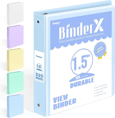 Vista 25 de BinderX - Carpeta de 3 anillos redondos extraduradera de 1 pulgada, se adapta a 175 hojas de papel de 8.5 x 11 pulgadas, cubierta personalizable