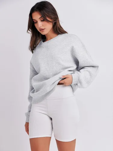 Vista 4 de ANRABESS Sudadera de manga larga para mujer, casual, cuello redondo, sudadera con capucha de forro polar para otoño