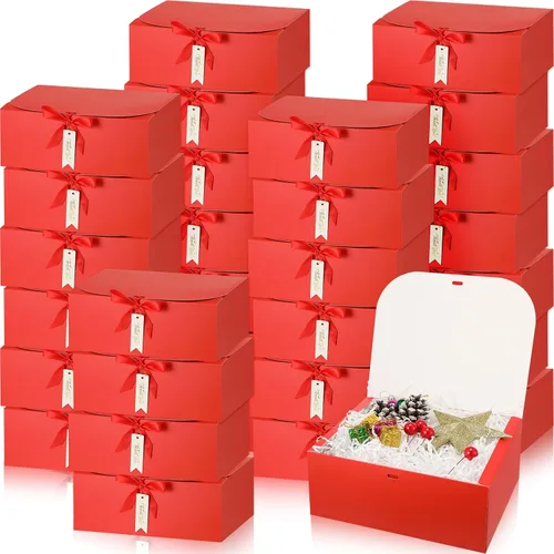 Vista 7 de Maxcheck Juego de 36 cajas doradas para propuesta de dama de honor, cajas de regalo doradas con tapas de 10 x 8 x 4 pulgadas con cinta