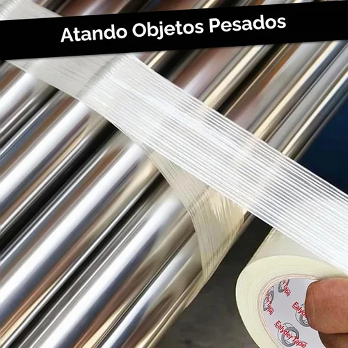 Vista 3 de Cinta de fibra de vidrio reforzada transparente de 2 pulgadas x 30 yardas, cinta de fleje de filamento de 5.5 mil, adhesivo resistente