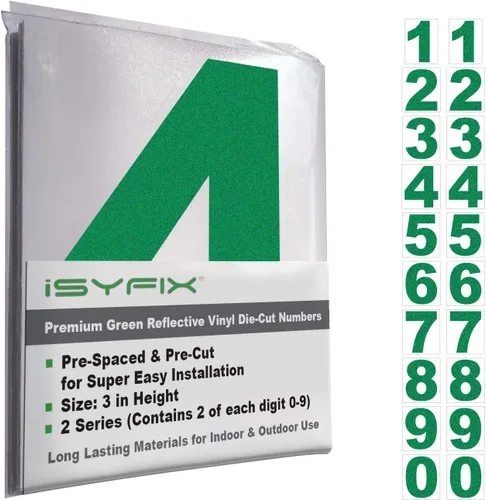 Vista 99 de iSYFIX Calcomanías de Números de Vinilo Verde Manzana – 1.5 Pulgadas Autoadhesivas (2 Juegos) – Calcomanía Premium Troquelada y Pre-espaciada