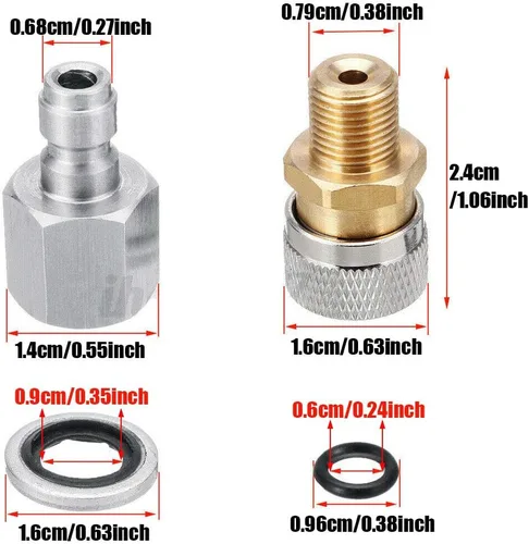 Vista 5 de Conector BSPP de 1/8 a 0.315 in Plug Fill Nipple Foster Set de desconexión