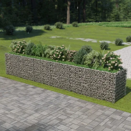 Vista 17 de Gabion cama elevada, cestas de gaviones, camas de jardín galvanizadas, gaviones, pared de gaviones, alta capacidad de carga, acero galvanizado 35.4