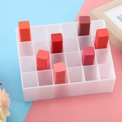 Vista 7 de ZJchao Organizador de lápiz labial, soporte para brillo de labios, organizador de cosméticos, almacenamiento de maquillaje, 24 rejillas, soporte