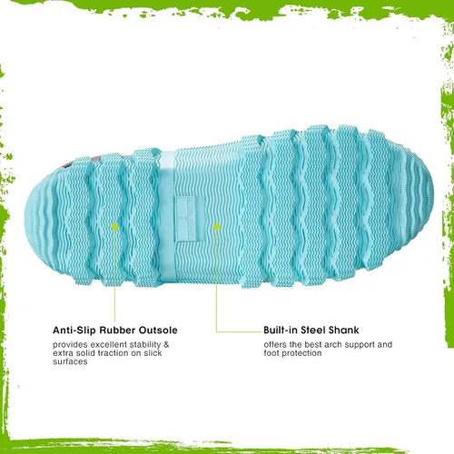 Vista 3 de TIDEWE Botas de goma para mujer, botas de lluvia aisladas de neopreno de 0.217in con vástago de acero, botas de caza impermeables de media