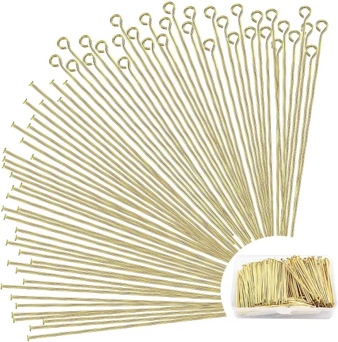 Vista 10 de 600 Piezas Alfileres de Cabeza Plana de Ojo de 2 Pulgadas para Hacer Joyas DIY, Alfileres de Cabeza Rectos de Bronce y Metal Negro para Manualidades