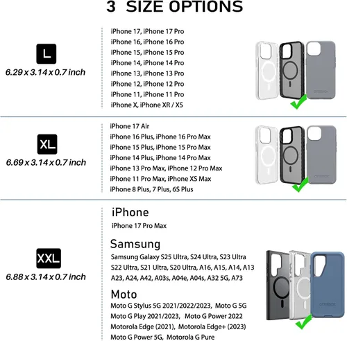 Vista 2 de ykooe Funda de nailon resistente compatible con iPhone 17, 16, 15, 14, 13, 12 y modelos Pro, Galaxy S25, S24, S23, S22, S21, soporte para cinturón