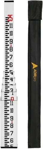 Vista 10 de AdirPro Varilla de Grado de Fibra de Vidrio de 13 Pies – Décimas, Varilla de Nivelación Rectangular Telescópica de 3 Secciones – Anti-reflejo