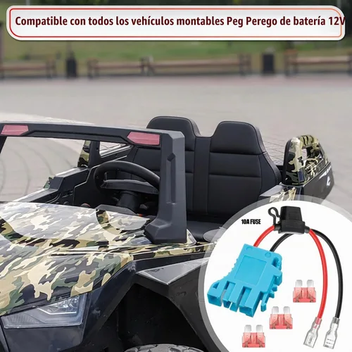 Vista 2 de Saillong Reemplazo del conector de arnés de cable de 12 AWG compatible con batería Peg Perego SLA de 12 voltios, conector de batería de 12 V