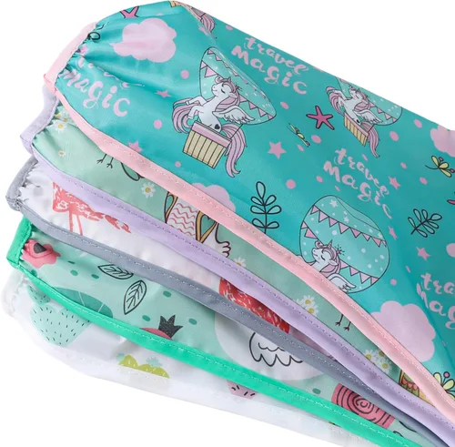 Vista 4 de 5 baberos de manga larga para bebé, babero impermeable con mangas de 3 a 24 meses