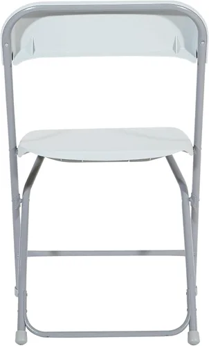 Vista 10 de Office Star - Juego de mesa y sillas cuadradas plegables de resina de 5 piezas, color gris claro