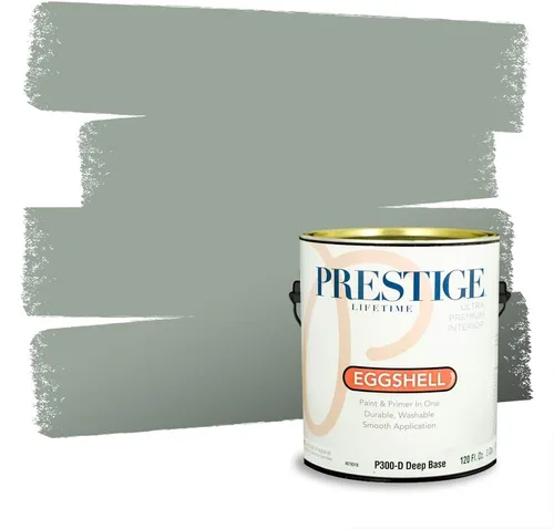 Vista 169 de Prestige Paints - Pintura exterior e imprimación en uno, 1 galón, plano, compatibilidad comparable con el color menta «Whipped Mint» de Behr
