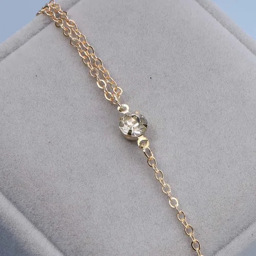 Vista 6 de TseanYi Collar de cadena de gota de cristal, collar con colgante de punto de diamantes de imitación, collares Lariat, joyería bohemia para mujeres