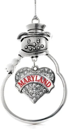 Vista 31 de Inspired Silver - Big Sis - Adorno de Navidad plateado - Adorno de árbol de Navidad con dije de corazón con circonita cúbica - Decoración colgante