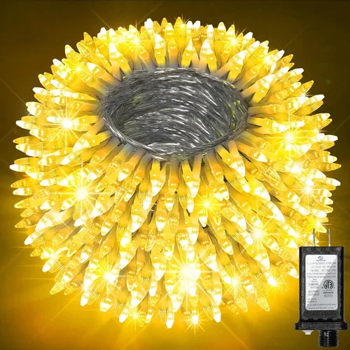 Vista 16 de Paquete de 2 Total 200 Pies 600 Luces LED de Navidad en Cadena, Luces de Árbol de Hadas Blanco Frío Conectables, 8 Modos y Temporizador Luces