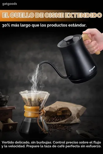 Vista 4 de GATGOODS Hervidor eléctrico de cuello de cisne – Control de temperatura preciso, 1200 W de ebullición rápida, función de mantener el calor, ideal