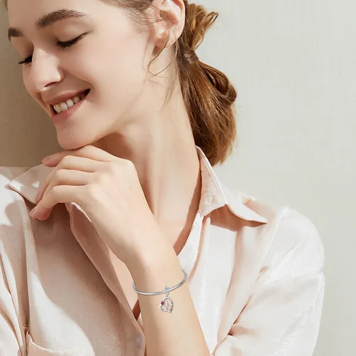 Vista 148 de PROESS Dije para padre, madre e hija, pulsera de plata de ley para pulseras, regalos de cumpleaños, día de San Valentín, para hija, madre, amante