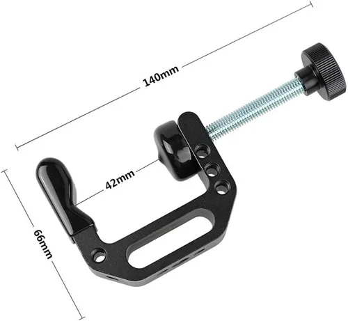 Vista 4 de CAMVATE Abrazadera C de aluminio con enchufe hembra de 1/4"-20 y 3/8"-16 para mesas de montaje en escritorio (2 piezas) - 2541